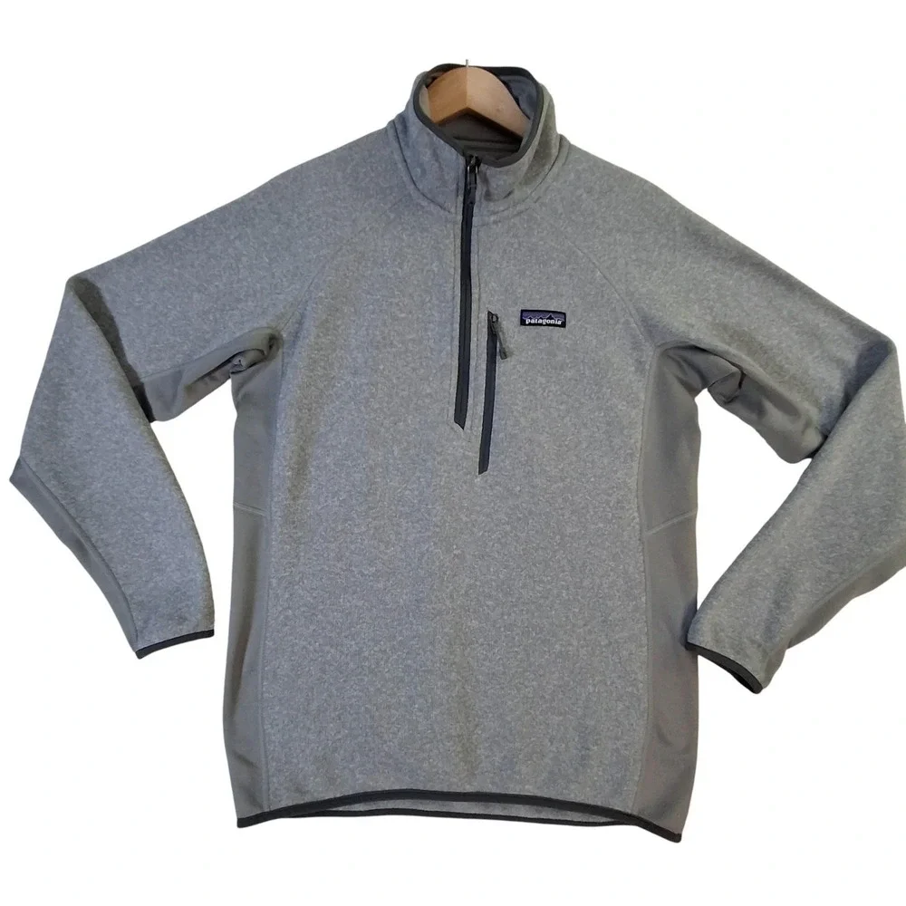 Patagonia Better Sweater Mens Medium Grey Crosstrek 1/4-Zip Fleece Warm 25980